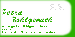 petra wohlgemuth business card